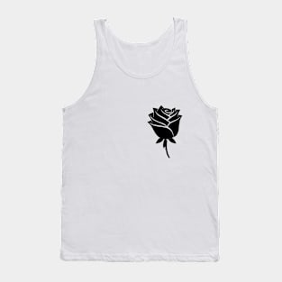 Elegant Noir - Black Rose Flower Tank Top